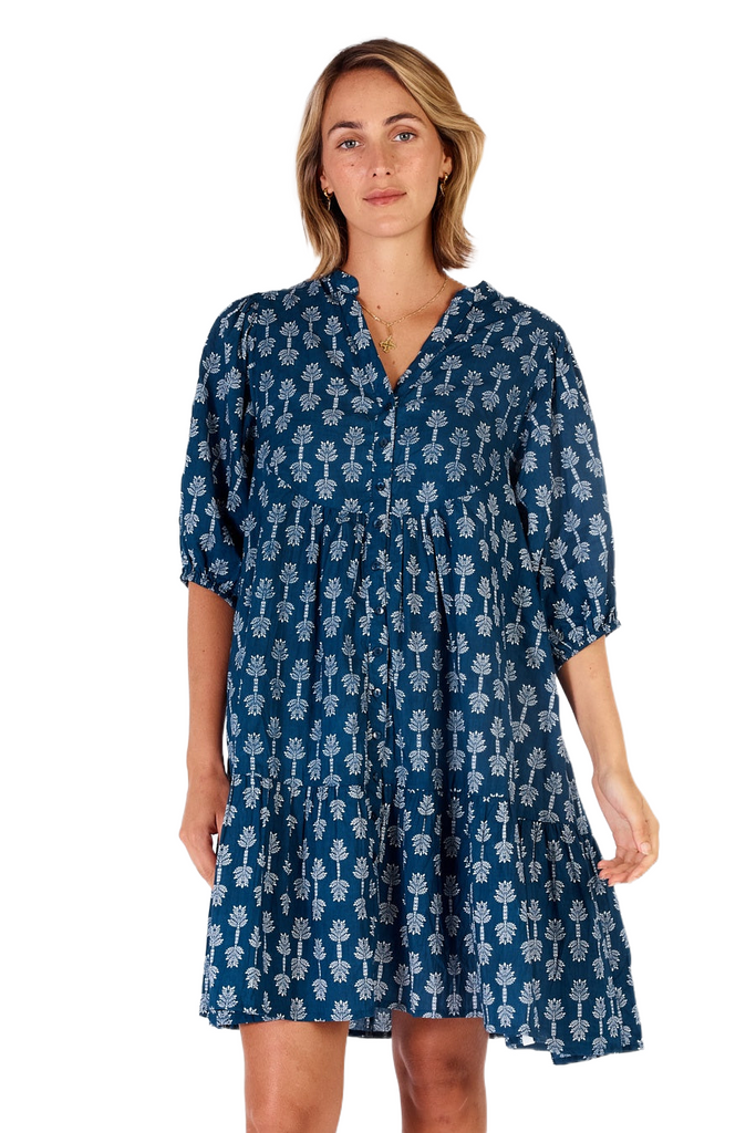 Calgary Dress Navy Dresses Ibisa   