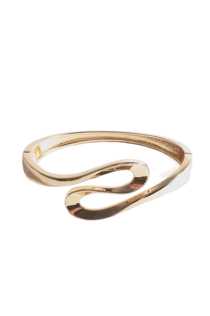 Swirl Front Metal Bangle (Gold) Earrings Adorne   