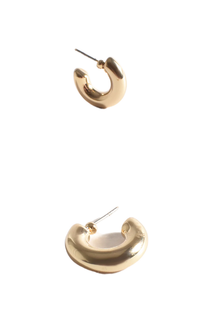 Trinity Tube Hoops Gold Earrings Adorne   