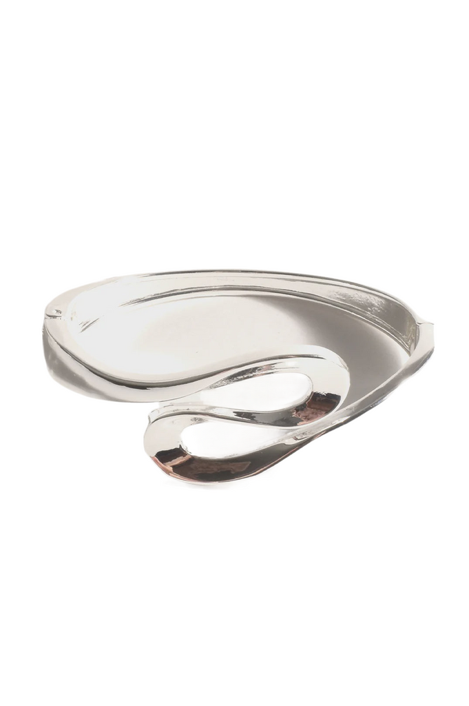 Swirl Front Metal Bangle (Silver) Bracelets and Bangles Adorne   