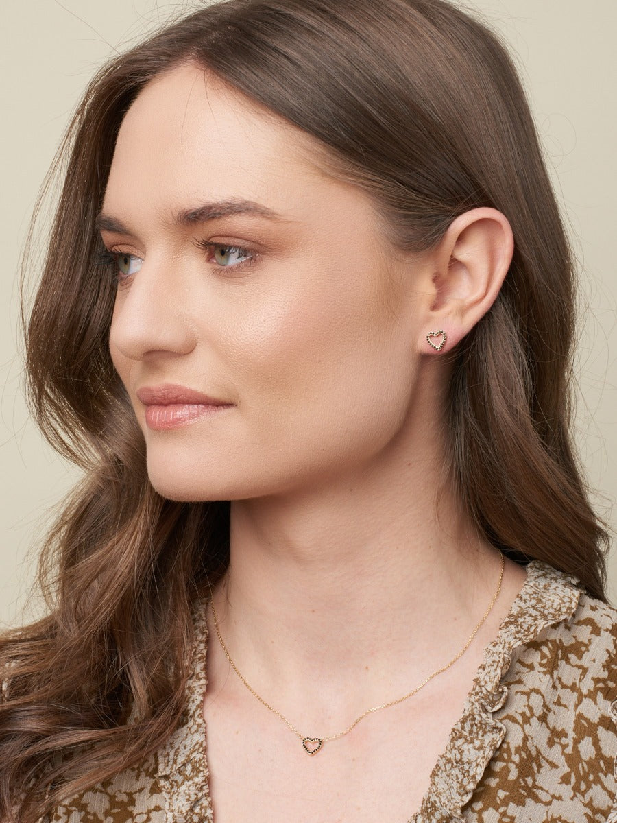 Gold &Black Crystal Heart N/L Necklaces Tiger Tree