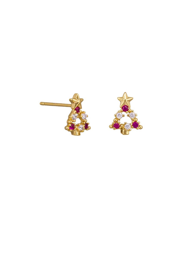 Ruby Mini Christmas Tree Earrings Earrings Tiger Tree