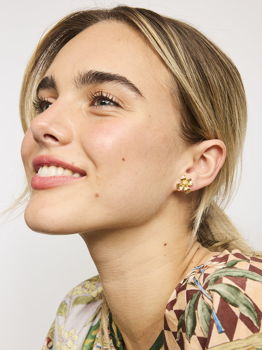 Gold Lily E/R Earrings Tiger Tree