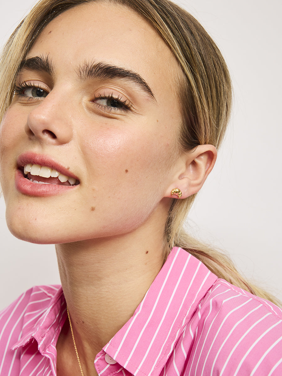 Gold Le Croissant Studs Earrings Tiger Tree