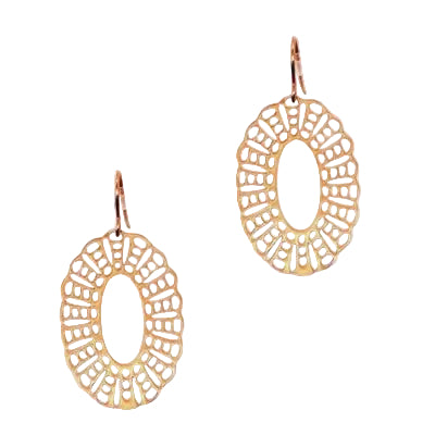 Open Oval Filigree Fh Earring Rose Gold Earrings Fabienne