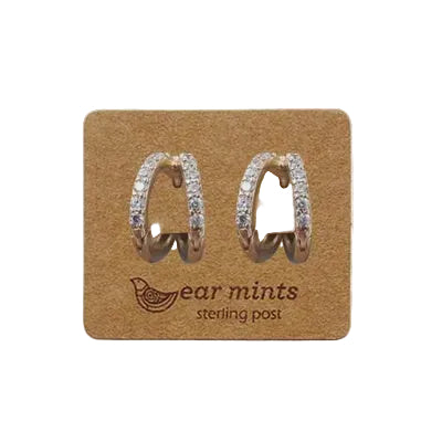 Cubic Double Loop Huggie Earring Gold/ Clear Earrings Fabienne