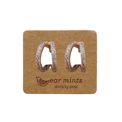 Cubic Double Loop Huggie Earring Rose Gold/Clear Earrings Fabienne