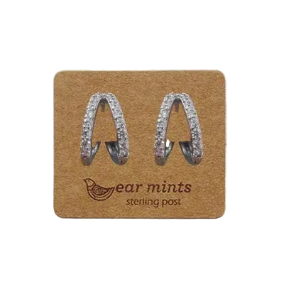 Cubic Double Loop Huggie Earring Silver/Clear Earrings Fabienne