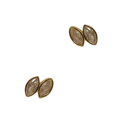 Cubic Bdl Rnd Diamond Post Earring Gold/Clear Earrings Fabienne