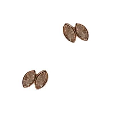 Cubic Bdl Rnd Diamond Post Earring Rose /Clear Earrings Fabienne