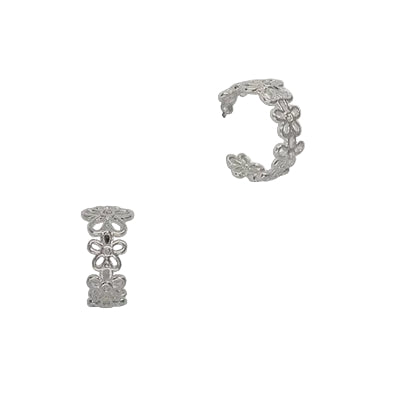 Filigree Flower Hoop Post Earrings Silver Earrings Fabienne