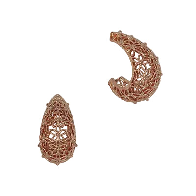 Floral Filigree Waterdrop Post Earrings Rose Gold Earrings Fabienne