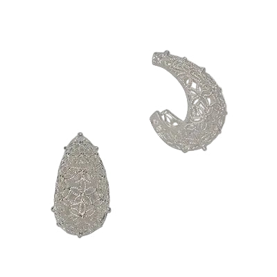 Floral Filigree Waterdrop Post Earrings Silver Earrings Fabienne