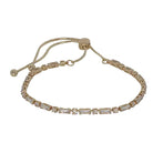 Rect & Rnd Crystal Slider Braclelet Gold/Clear Bracelets and Bangles Fabienne