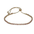 Rect & Rnd Crystal Slider Braclelet Gold/Pink Bracelets and Bangles Fabienne