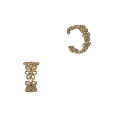 Filigree Flower Hoop Post Earrings Gold Earrings Fabienne