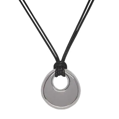 Open Teardrop Pend Dbl Cord Necklace Silver Necklaces Fabienne