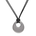 Open Teardrop Pend Dbl Cord Necklace Silver Necklaces Fabienne