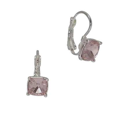 Classic Square Fw Earrings Silver/Pink Earrings Fabienne