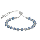 Ceramic Bead Slider Braclelet Silver/Blue Bracelets and Bangles Fabienne