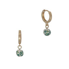 Ceramic Bead Huggie Earrings Gold/Green Earrings Fabienne