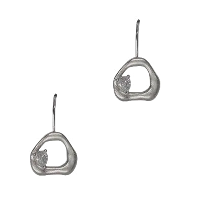 Cubic Irregular Circle Fh Earring Silver/Clear Earrings Fabienne