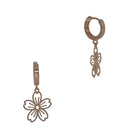 Filigree Flower Huggie Earrings Rose Gold Earrings Fabienne