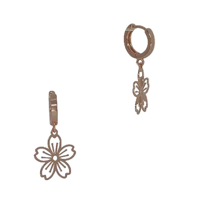 Filigree Flower Huggie Earrings Rose Gold Earrings Fabienne