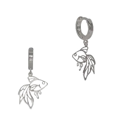 Filigree Goldfish Huggie Earring Silver Earrings Fabienne