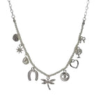 Multi Charm Necklace Silver/Cream Necklaces Fabienne