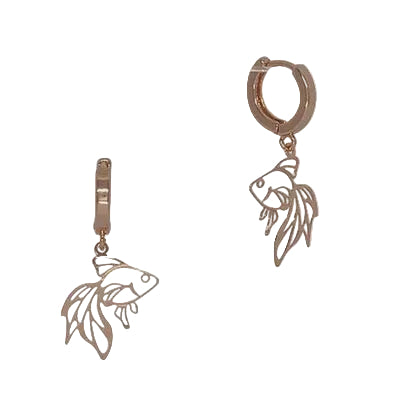 Filigree Goldfish Huggie Earring Rose Gold Earrings Fabienne
