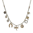 Multi Charm Necklace Gold/Cream Necklaces Fabienne