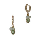 Sp Stone & Oval Cz Huggie Earrings Gld/Amz/Peridot Earrings Fabienne