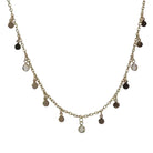Metal Disc & Cz Charm Necklace Gold/Clear Necklaces Fabienne