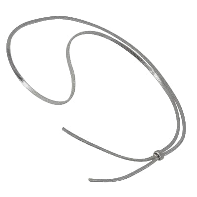 Herringbone Larriotte Adj Necklace Silver Necklaces Fabienne