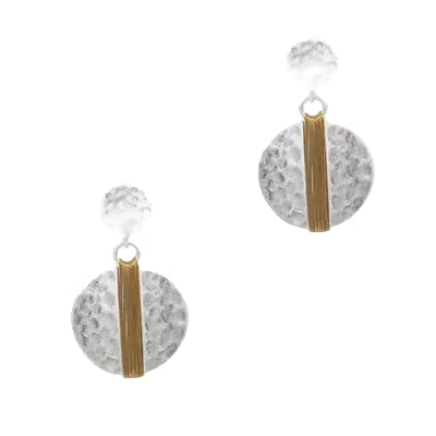 Two Pce Wire Wrap Disc Post Earring Silver/Gold Earrings Fabienne