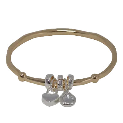 Teardrop/Heart Irreg Charm Bangle Gold/Silver Bracelets and Bangles Fabienne