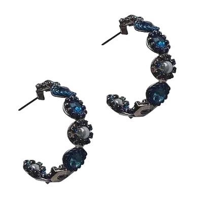Deco Hoop Earrings Blue Earrings Fabienne