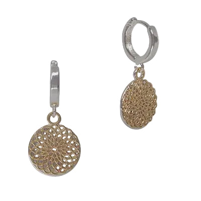 Two Tone Sml Dbl F/Gree Huggie Earring Silver/Gold Earrings Fabienne