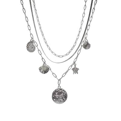 Seaside Charm Layer Necklace Silver Necklaces Fabienne