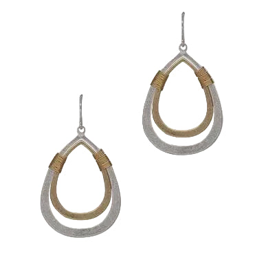 Two Tone T/Drop Wire Wrap Fh Earring Silver/Gold Earrings Fabienne