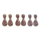 Double Teardrop Post Earrings Pink Earrings Fabienne