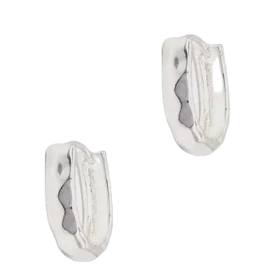 Sml "U" Shape Hammered Hoop Earring Silver Earrings Fabienne
