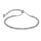 Rect & Rnd Crystal Slider Braclelet Silver/Clear Bracelets and Bangles Fabienne