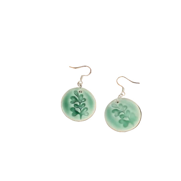 Bride Porcelain Earrings Green Earrings Wolf and Clay