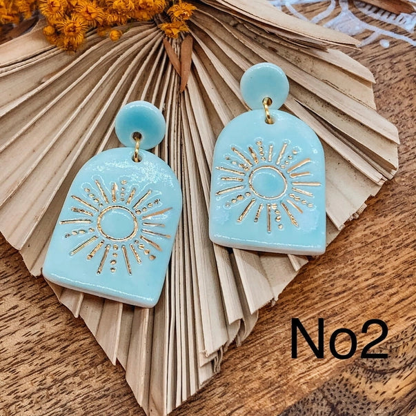 Lorelai Porcelain Earrings with Gold finish - No2 Earrings Wolf and Clay
