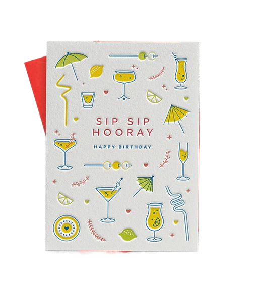 Greeting Card - Sip Sip Hooray Cards and Wrap Waterlyn   