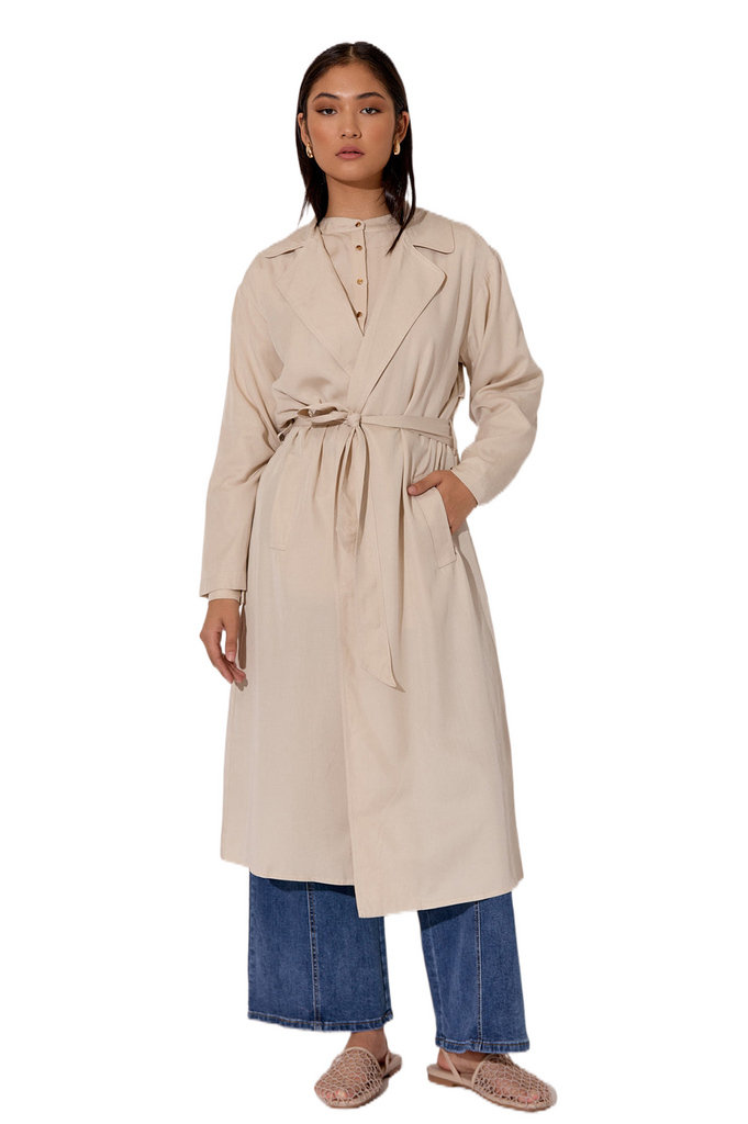 Elise Light Weight Trench Stone Jackets Adorne   