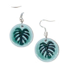 Monstera leaf imprintn Porcelain Earrings Earrings Wolf and Clay