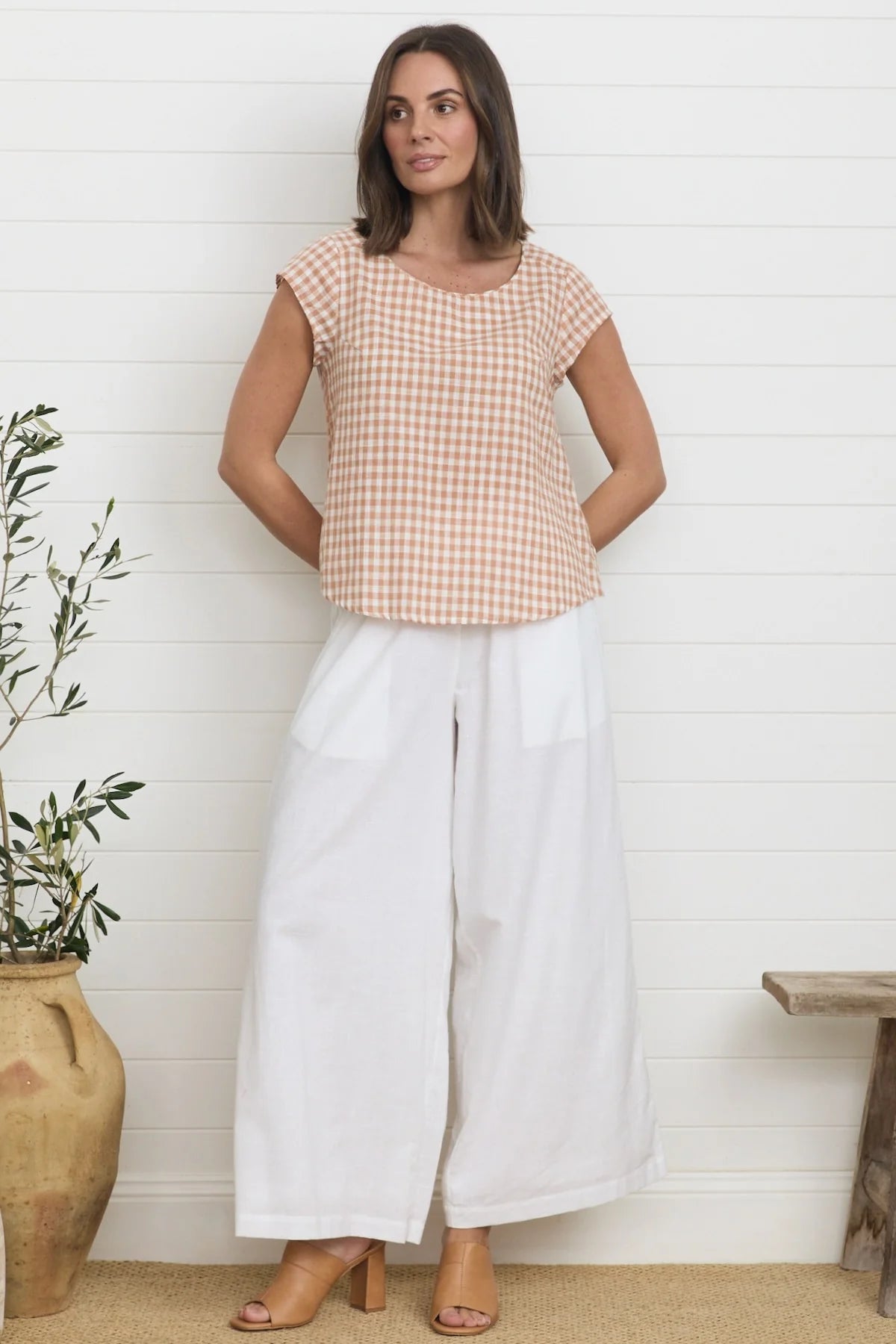 Remi Top Ginger Gingham - Global Free Style